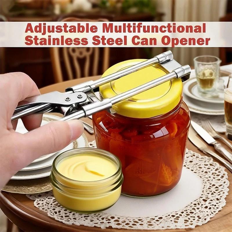 Ergonomic Can Opener for Arthritis & Weak Hands - Adjustable Stainless Steel