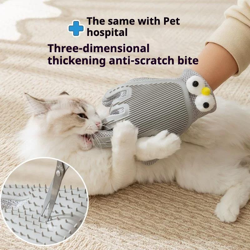 2-in-1 Pet Grooming Gloves - Hair Removal & Massage for Dogs & Cats