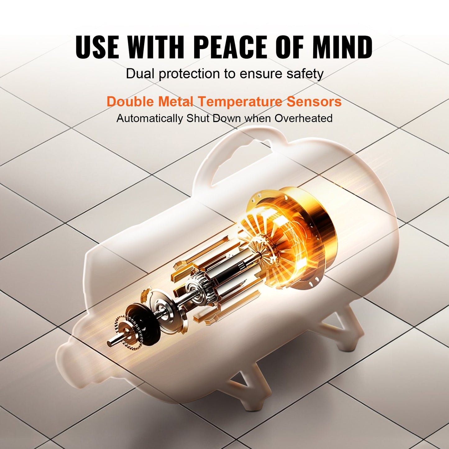 Professional Dog Blow Dryer 2800W - 4 Nozzles & Adjustable Speed