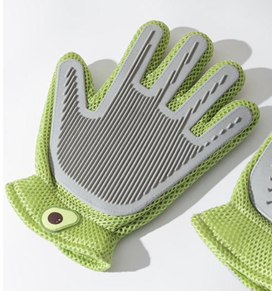 2-in-1 Pet Grooming Gloves - Hair Removal & Massage for Dogs & Cats