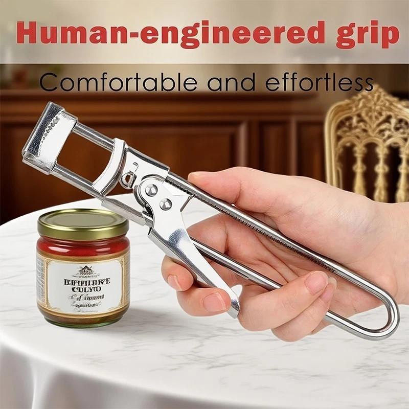 Ergonomic Can Opener for Arthritis & Weak Hands - Adjustable Stainless Steel