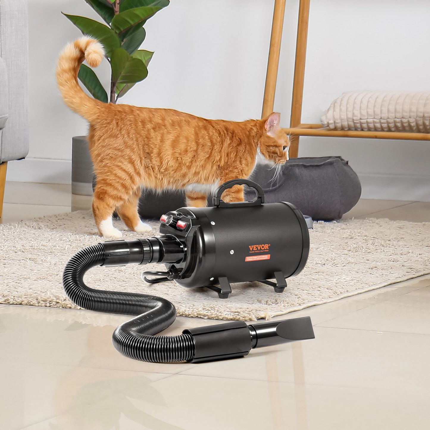 Professional Dog Blow Dryer 2800W - 4 Nozzles & Adjustable Speed