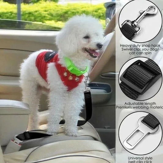 2-Pack Pet Car Safety Seatbelt - Adjustable Dog Cat Harness Seat Belt