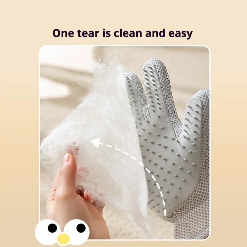 2-in-1 Pet Grooming Gloves - Hair Removal & Massage for Dogs & Cats