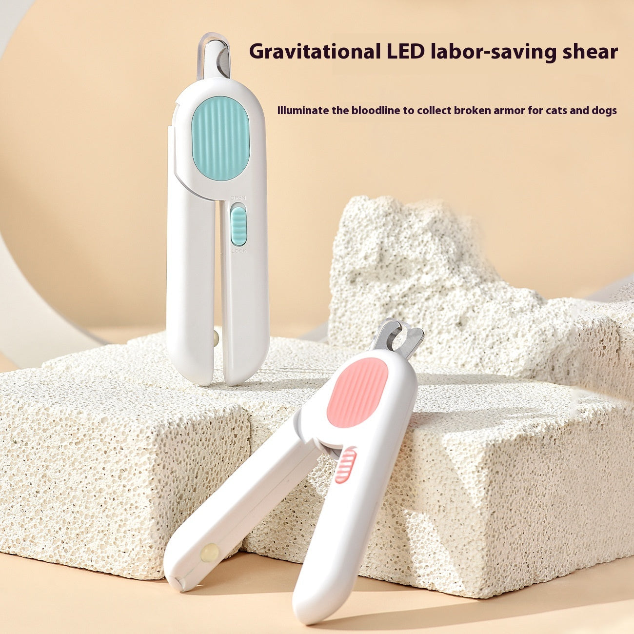 Pet LED Nail Scissors - Labor-saving Cat & Dog Nail Clippers with Light