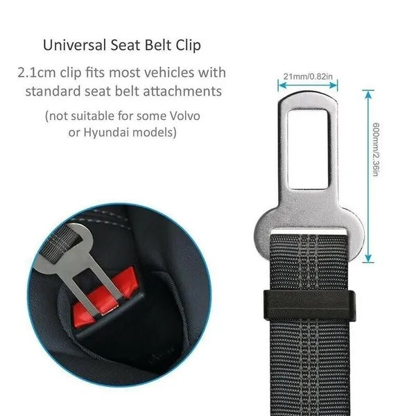 2-Pack Pet Car Safety Seatbelt - Adjustable Dog Cat Harness Seat Belt