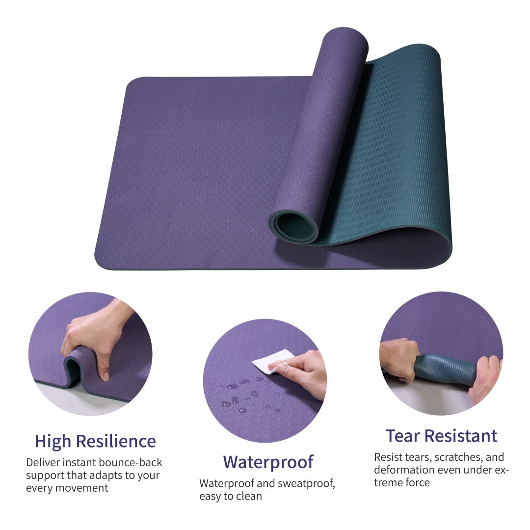 Professional TPE Yoga Mat 72"x24" - Non-Slip Workout Mat for Women